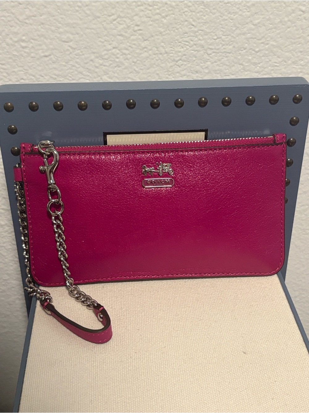 COACH Long Leather Chain Wristlet